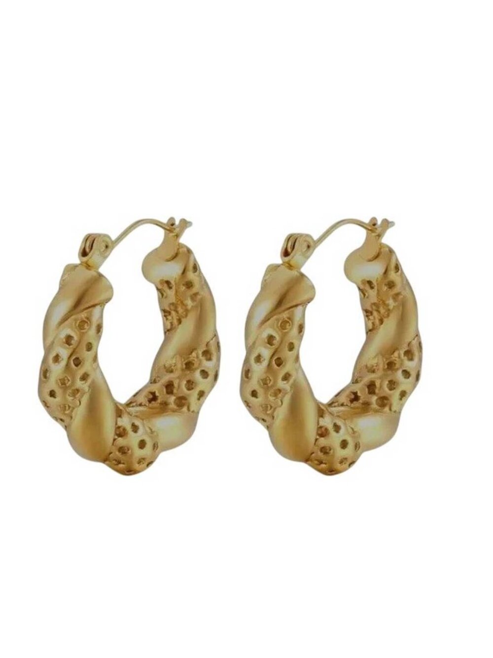 Hoop Style Earrings 18K Gold Plated Steel